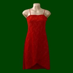 Red shimmery holiday dress